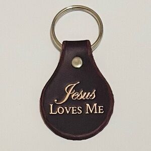 Hymn Key Chain (Circle) Jesus Loves Me / Purple (Gold Lettering) **BRAND NEW**